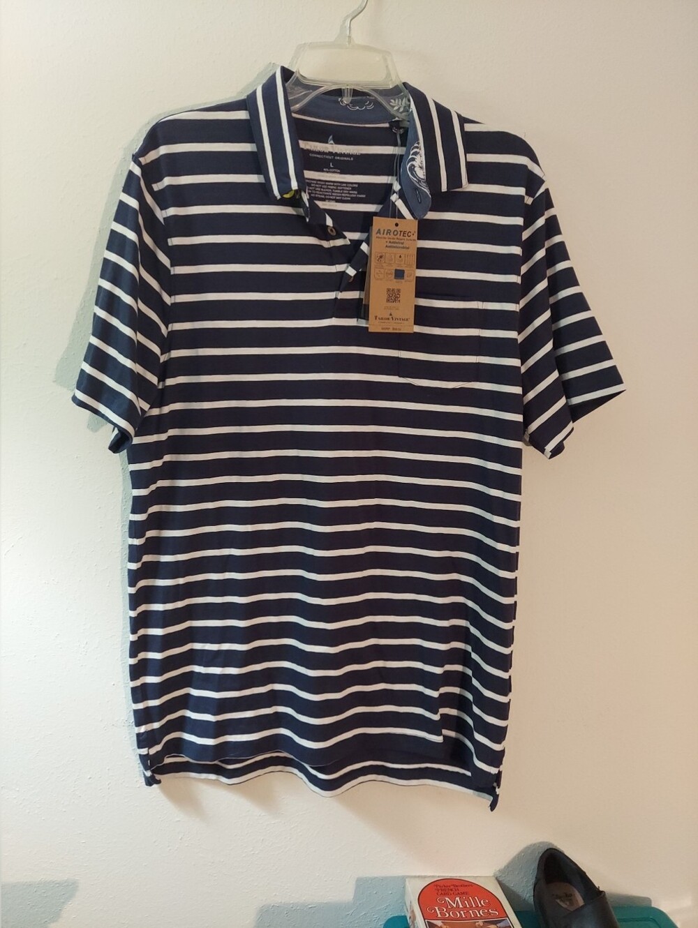 Mens NWT Tailor Vintage Connecticut Originals Airotec Short Sleeved Shirt Size L